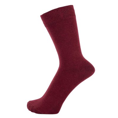 ZAKIRA Finest Combed Cotton Dress Socks in Plain Colours for Men, Women (Burgundy)