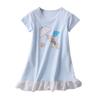 JWWN Little Girls Princess Nightgrown Summer Sleepwear Kids Short Sleeve Pajama Dresses (Blue,6T) view 1