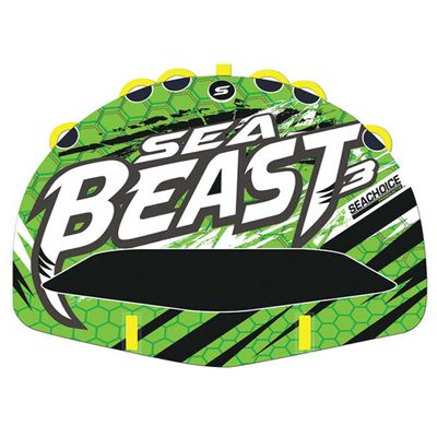 Seachoice Sea Beast 3 Deck Tube, Reinforced Towing System, For 1 to 3 Riders Up to 510 Lbs., 75 In. X 62 In.