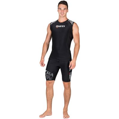 MARES Men's Ultra Skin - Sleeveless Without Hood UPF 50+ Water Sports Under Wetsuit & Drysuit Top, Black, Medium