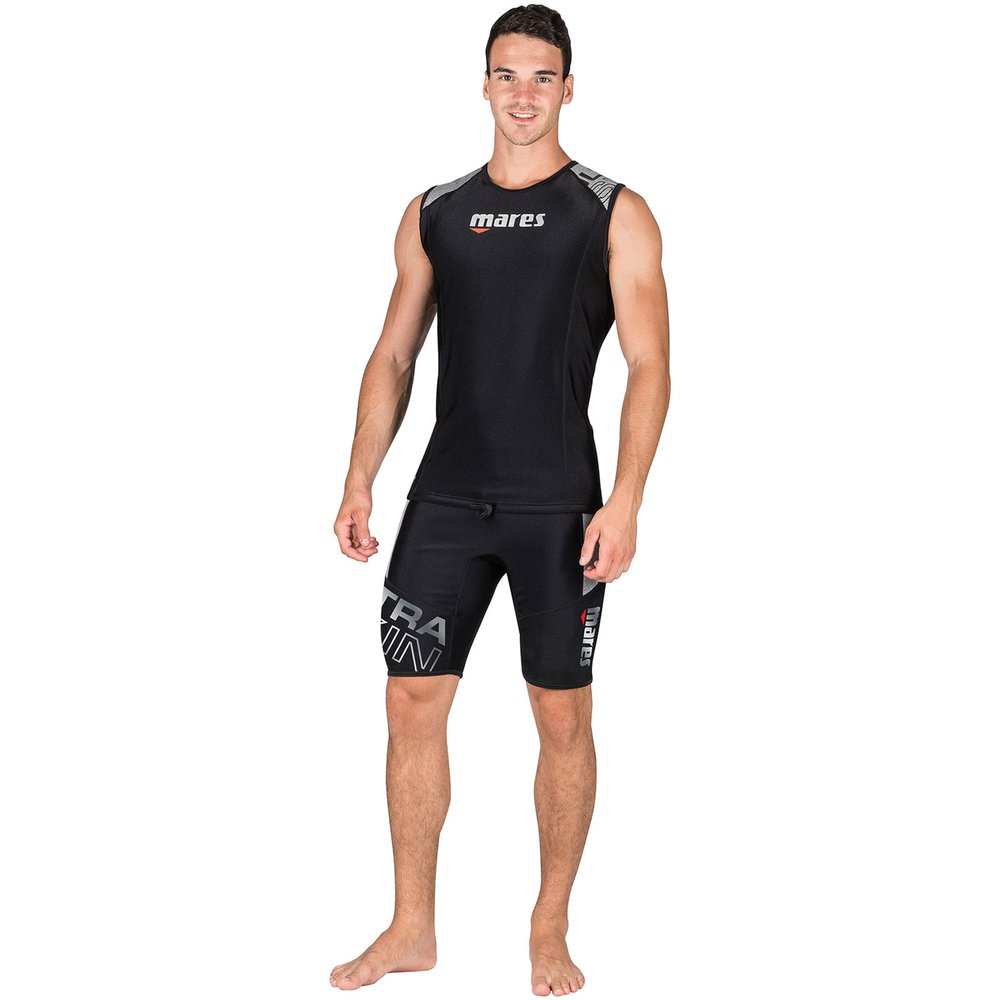 MARES Men's Ultra Skin - Sleeveless Without Hood UPF 50+ Water Sports Under Wetsuit & Drysuit Top, Black, Medium