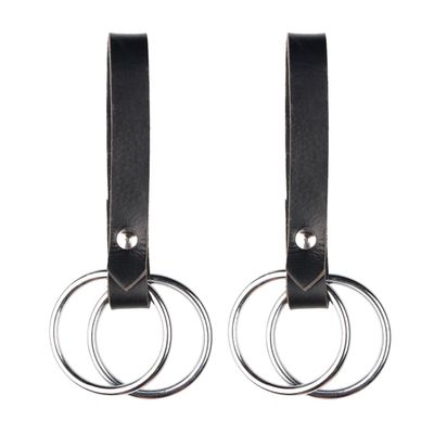 Set of 2 Leather Skirt Chaser Dress Hike Medieval Renaissance Fair Costume Hook Belt Ring