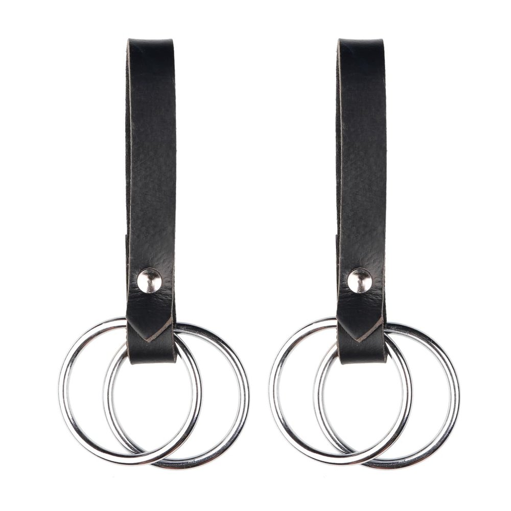 Set of 2 Leather Skirt Chaser Dress Hike Medieval Renaissance Fair Costume Hook Belt Ring