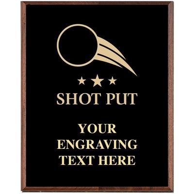 Shot Put Plaques, Custom Engraved Track and Field Events Trophy Plaque Award, Great Customizable Shot Put Awards Prime