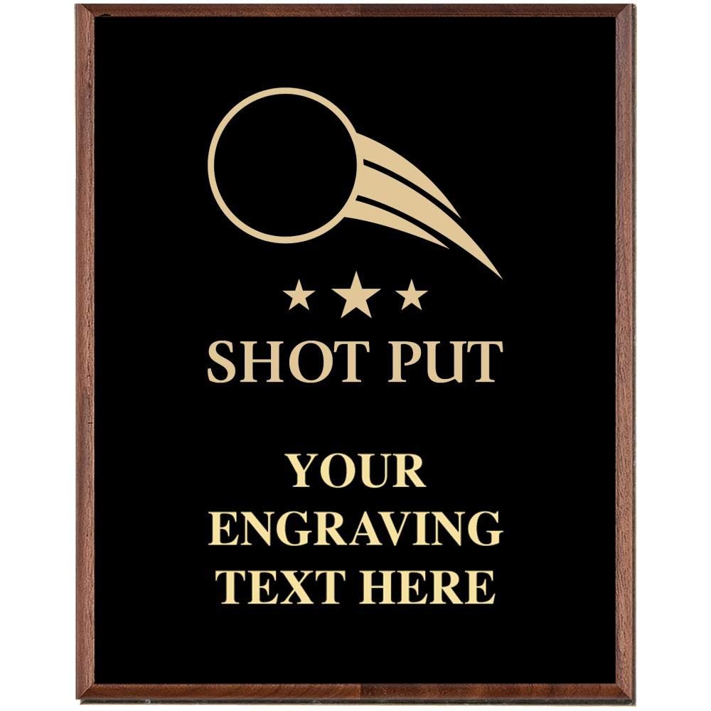 Shot Put Plaques, Custom Engraved Track and Field Events Trophy Plaque Award, Great Customizable Shot Put Awards Prime