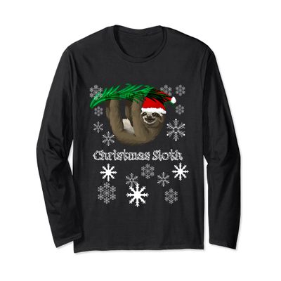 Christmas Sloth Shirt Holiday Merry Slothmas Xmas Gift Tee