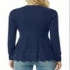Design by Olivia Women's Lightweight Soft Knit Open Front Cardigan Sweater Long Sleeve for Casual Layering Navy 1XL view 4
