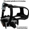 YBEKI Pro-Grade Spin Bike Pedals with Toe Clips & 4D Adjustable Straps - 9/16" Alloy Spindle for Mountain Road Bikes/Peloton/Schwinn/Sunny Bikes | 500lb Load Capacity + 12-Month Warranty view 2