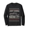 Just Gonna Send it! Funny Ugly Christmas Sweater Long Sleeve view 1
