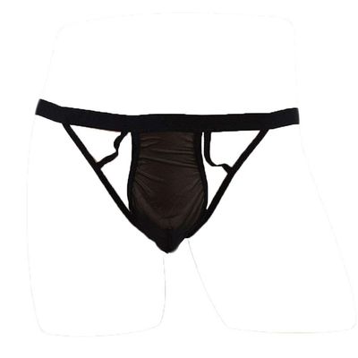 KHUFUZI Men's Sexy Underwear Ice Silky G-Strings Waistband Bikini Thongs Gift For Boyfriend Husband Black