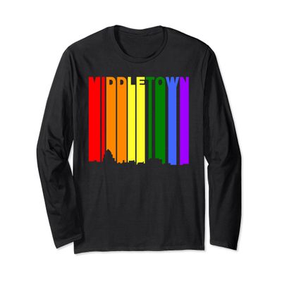 Middletown CT LGBTQ Gay Pride Rainbow Long Sleeve T-Shirt