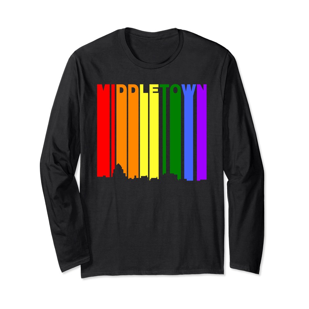 Middletown CT LGBTQ Gay Pride Rainbow Long Sleeve T-Shirt