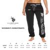 U.S. Polo Assn. Womens Sweatpants - Women Joggers Sweats with Logo Print - French Terry Poly-Cotton Pluz Size (Light Pink Heather with Stripe, Small) view 4