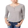 American Rag Juniors' Ruffled Cutout Henley (Heather Grey, L) view 1