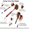 SHOT TAKER CO. EST. 2017 6pc Steel Tip Darts Set - Professional Darts for Dartboard - Includes Barrels + Plastic/Aluminum Shafts + O'Rings + Flights + Sharpener + Wrench (21g-Red B-10412) view 3
