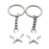 5 Items Metal Keychain Keyring Key Tags Chains Rings Jewelry Bag Charms GV8F2 Pentagram Star Loose Beads view 1