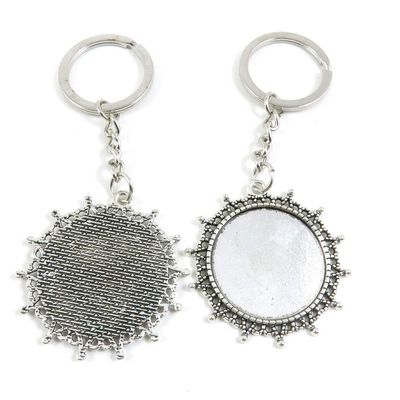 1 Item Metal Keychain Keyring Key Tags Chains Rings Jewelry Bag Charms T3JC7 Round Cabochon Base Blank 30mm