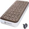Etekcity Air Mattress Upgraded Twin Size Camping Air Bed Blow Up Bed Inflatable Mattress Raised Airbed with Rechargeable Pump for Guest, Camping, Hiking, Height 9", Storage Bag, Brown view 1