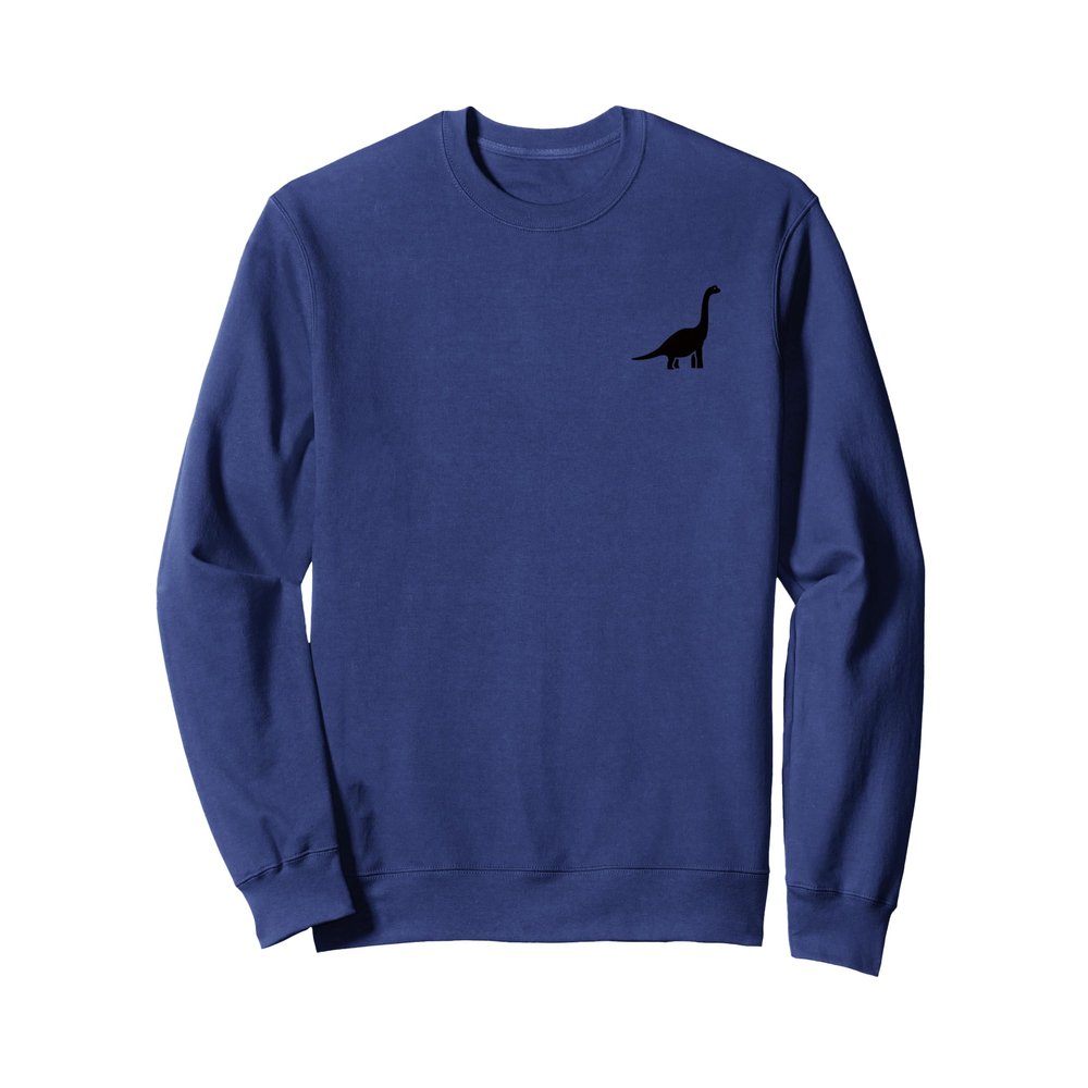 Brontosaurus Dinosaur Designed Sweatshirt Right Upper Corner Sweatshirt