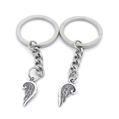 50 Items Metal Keychain Keyring Key Tags Chains Rings Jewelry Bag Charms XX2H1 Angel Cupid Wing