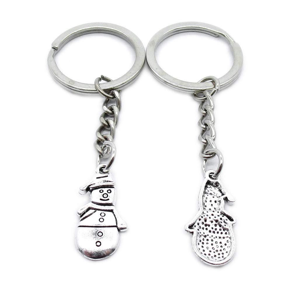 1 Item Metal Keychain Keyring Key Tags Chains Rings Jewelry Bag Charms PM6E7 Christmas Snowman Yeti