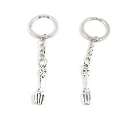5 Items Metal Keychain Keyring Key Tags Chains Rings Jewelry Bag Charms Z1EL6 Dinner Fork
