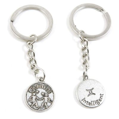 1 Item Metal Keychain Keyring Key Tags Chains Rings Jewelry Bag Charms J5DP1 Gemini Tag
