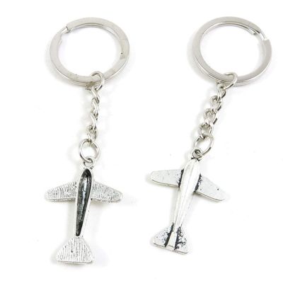1 Item Metal Keychain Keyring Key Tags Chains Rings Jewelry Bag Charms N2ST1 Airplane Aircraft