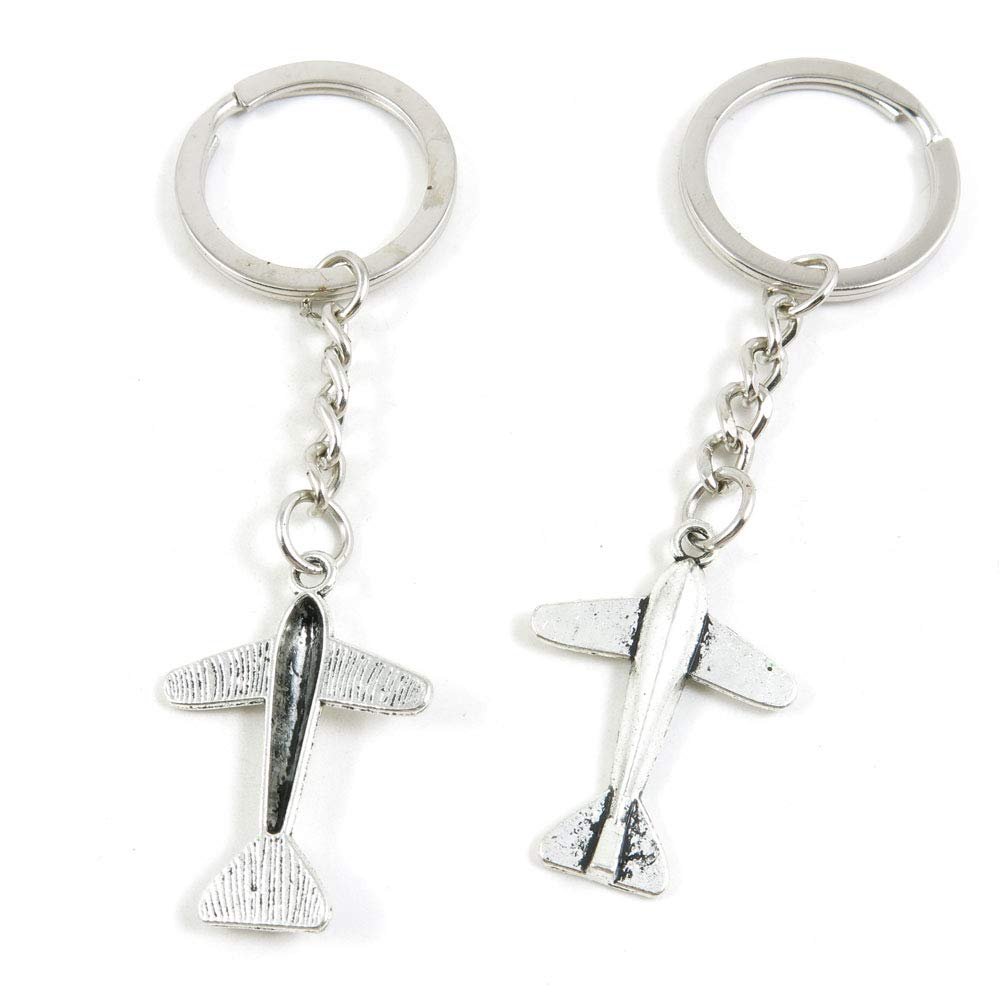 1 Item Metal Keychain Keyring Key Tags Chains Rings Jewelry Bag Charms N2ST1 Airplane Aircraft