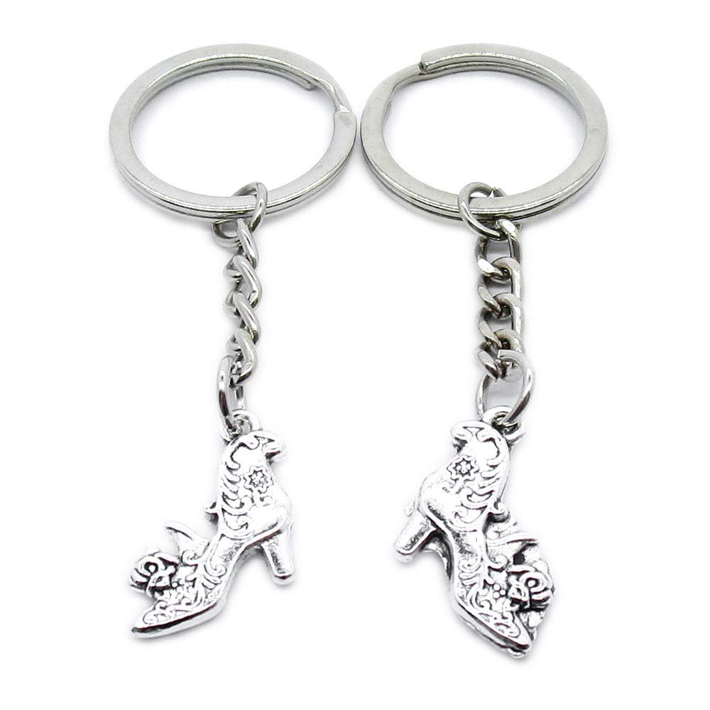 1 Item Metal Keychain Keyring Key Tags Chains Rings Jewelry Bag Charms GF3O0 High Heels Shose