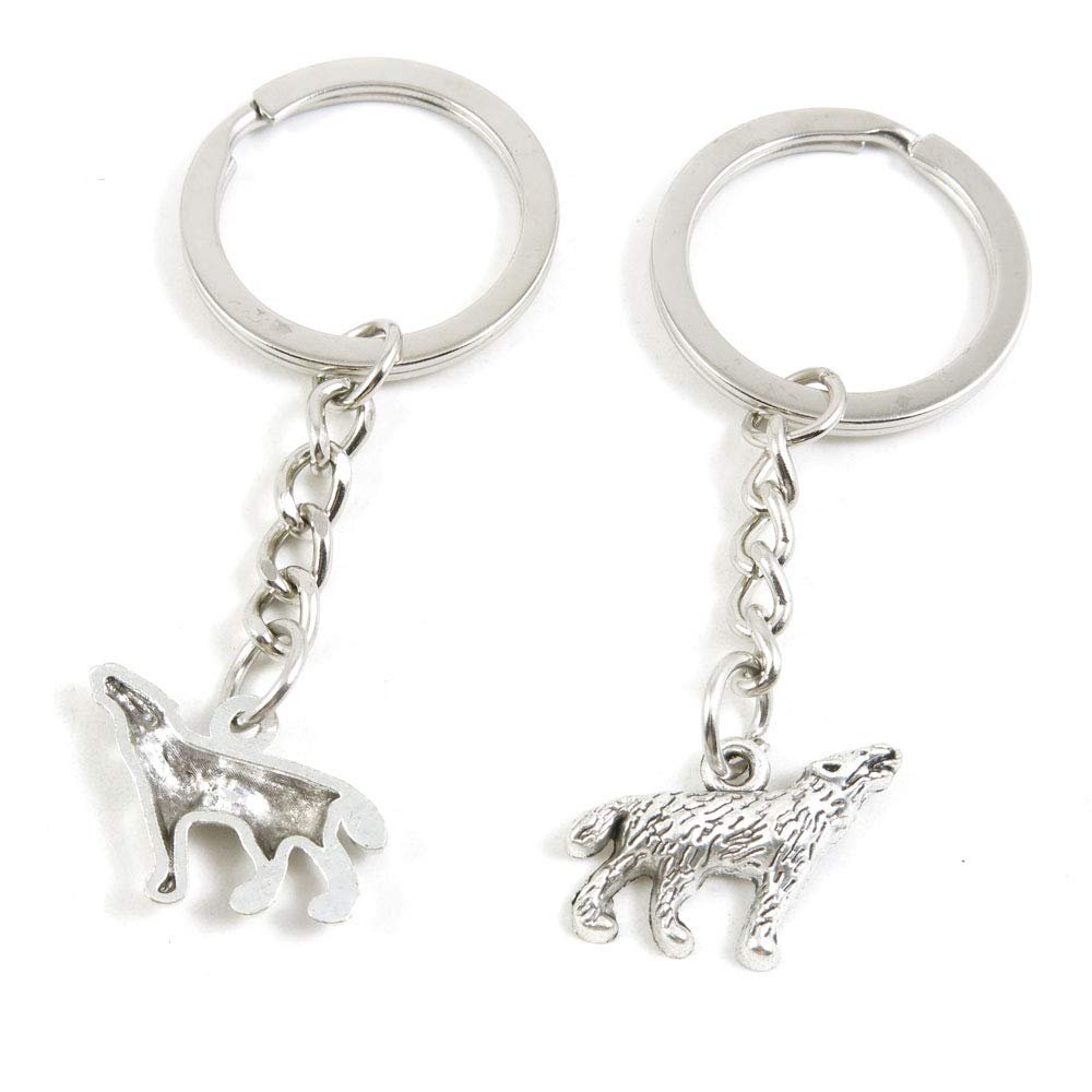 1 Item Metal Keychain Keyring Key Tags Chains Rings Jewelry Bag Charms Q2BV8 Wolfhound Dog