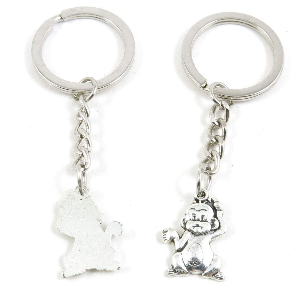 1 Item Metal Keychain Keyring Key Tags Chains Rings Jewelry Bag Charms M3IJ6 Cartoon Monkey