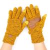 C.C Women Solid Ribbed Glove with Smart Tips (G-33) (Mustard-Confetti) view 1