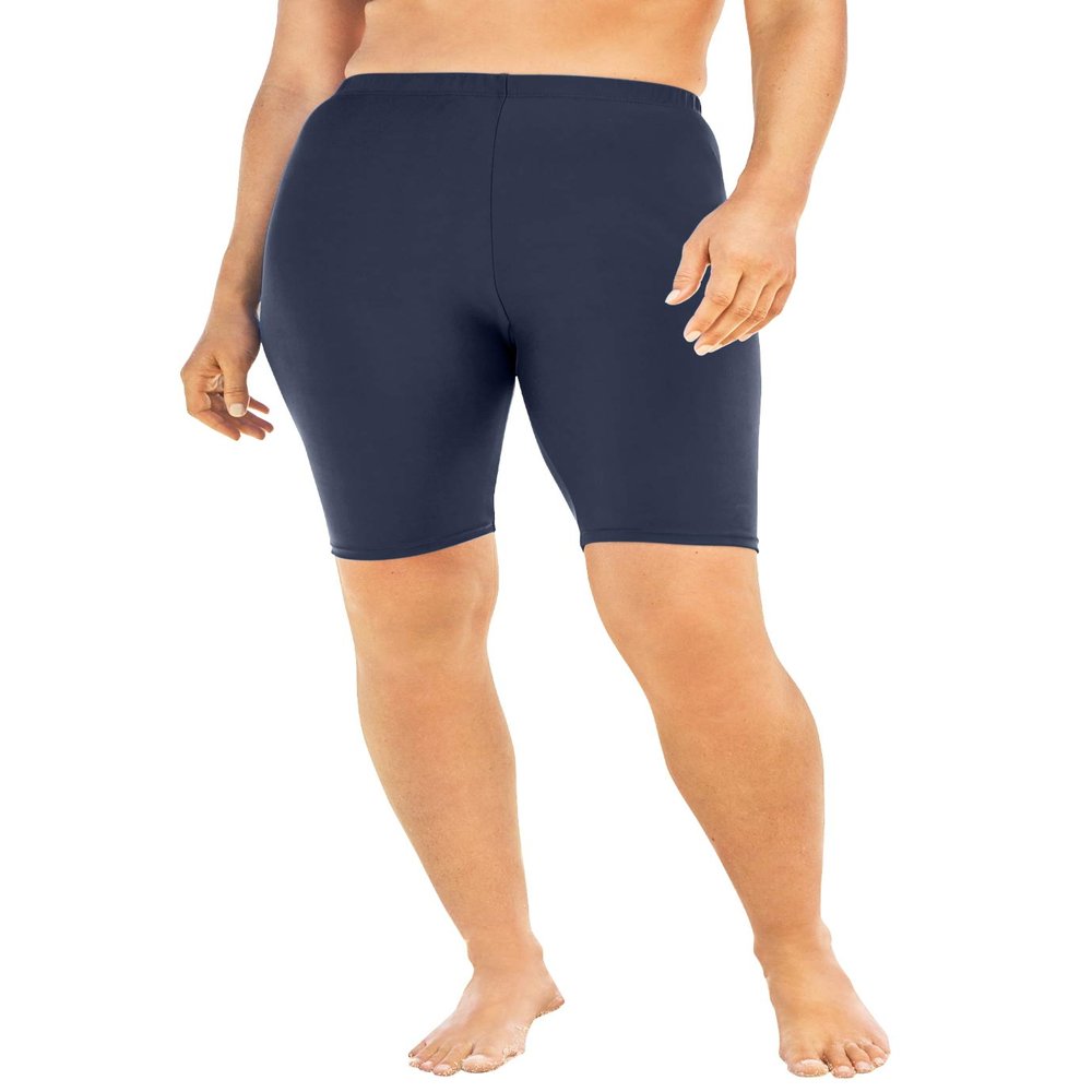 Swim 365 Women's Plus Size High-Waist Swim Bike Short - 18, Navy