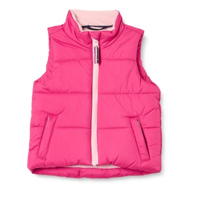 Amazon Essentials Girls' Heavyweight Puffer Vest, Pink, Small