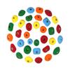 Atomik Rock Climbing Holds Set of 34 Pack Bolt-On Handholds and Footholds in Assorted Bright Tones