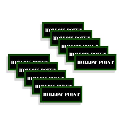 Speed Demon Hot Rod Shop Ammo Can Labels Hollow Point Ammunition Decals for Hollow Point - 10 Pack Adhesive Vinyl 3"x1.15"