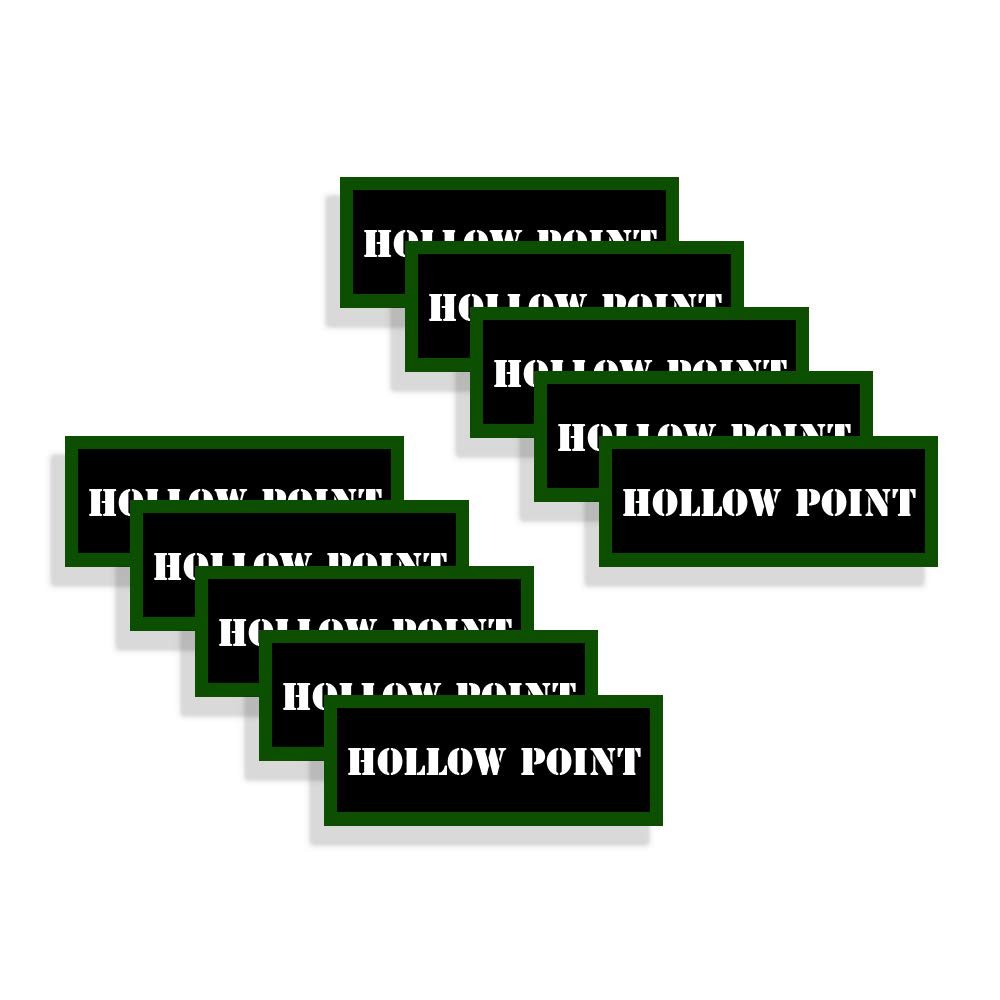 Speed Demon Hot Rod Shop Ammo Can Labels Hollow Point Ammunition Decals for Hollow Point - 10 Pack Adhesive Vinyl 3"x1.15"
