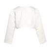 Freebily White Kids Girls Long Sleeves Bolero Jacket Shrug Short Cardigan Sweater Dress Cover Up Ivory 9-10 view 4