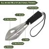 iunio Hiking Trowel, Camping, Backpacking, Portable Shovel, Multitool, Ultralight Camp Tool, with Carrying Pouch, for Gardening, Outdoor, Survival (Silver) view 2