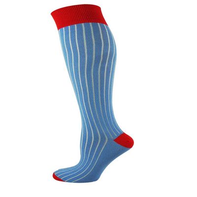Mysocks Children Knee High Socks Ribbed Blue Red