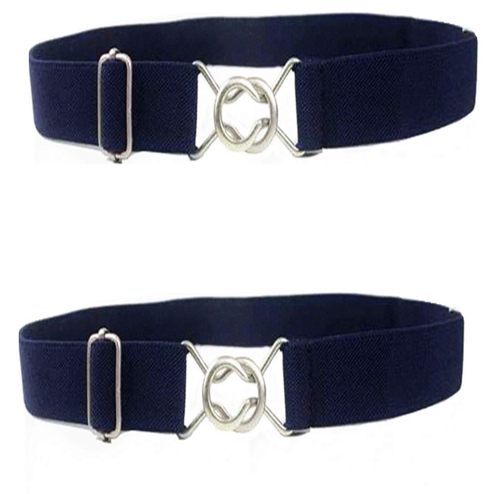 2 Pack Kide Belts Stretch Adjustable Belt For Little Boys Girls School Uniforms Pants With Easy Buckle (2 Navy-Blue)