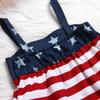 0-6 Months Infant Baby Girl American Flag Independence Day Clothes Clothing 4th of July Straps Top Sleeveless Bottom Memorial Day Outfits 3-6 Month Red White view 4