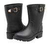 EYUSHIJIA Women's Short Rain Boots Waterproof Slip On Ankle Chelsea Booties (9 B(M), Black-B) view 1