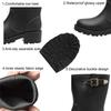EYUSHIJIA Women's Short Rain Boots Waterproof Slip On Ankle Chelsea Booties (9 B(M), Black-B) view 3