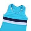 dPois Big Girls' 2PCS Racerback Tankini Swimsuit Swimwear Stripe Tops with Boyshort Bottoms Blue 6 view 4