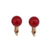 Bridal Wedding Clip Earrings No Pierced Gold Plated Charm Jewelry Pearl earrings (8mm screw gold red) view 1