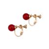 Bridal Wedding Clip Earrings No Pierced Gold Plated Charm Jewelry Pearl earrings (8mm screw gold red) view 2