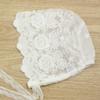 Infant Girl White Lace Bonnet Newborn Hat Baby Girl nb Cap(A-White Lace Bonnet with Imitation Pearls, 0-3 Months) view 3