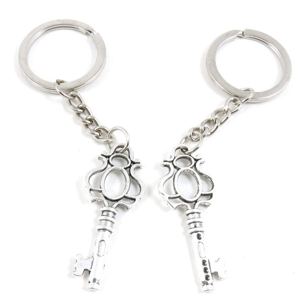 5 Items Metal Keychain Keyring Key Tags Chains Rings Jewelry Bag Charms Y7HM1 Skeleton Key